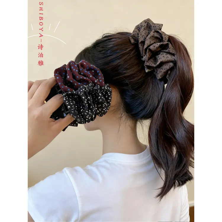 诗泊雅 · 雾光丝缎系列 复古波点/豹纹发夹丸子夹