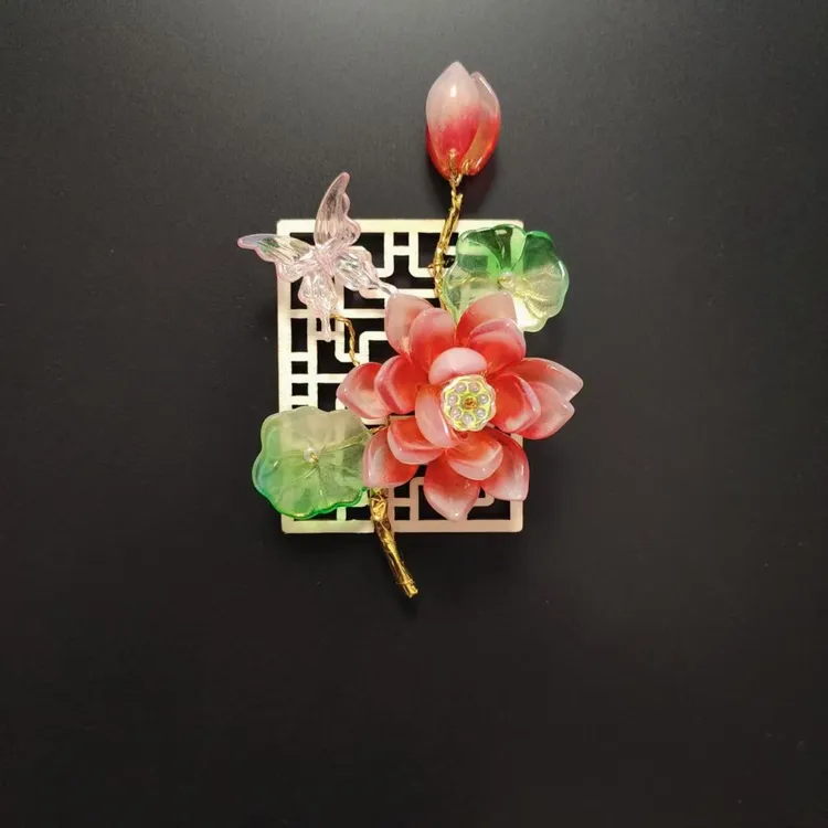 琉璃 荷花 冰箱贴 DIY材料包