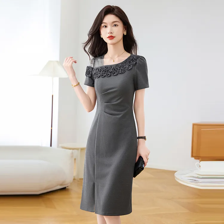 正式场合精致旗袍改良连衣裙女夏2025新款十三行南油宴会礼服裙子