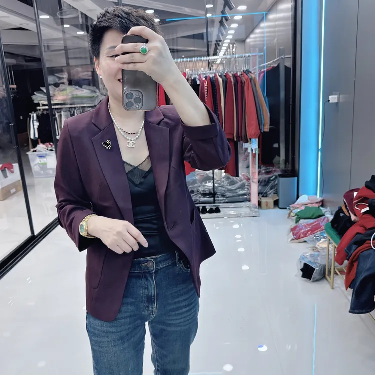 秋冬品牌修身9分袖2色立体西装外套915美丽