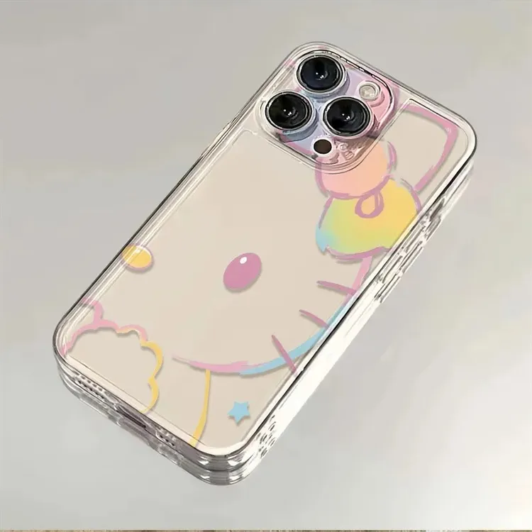 彩线条凯蒂适用iphone16苹果15手机壳小米OPPO华为VIVO荣耀一加