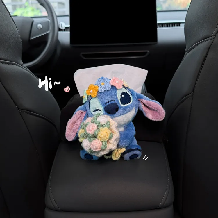 车载纸巾盒汽车内扶手箱纸巾袋正品史迪仔座式车用纸巾袋女高级感