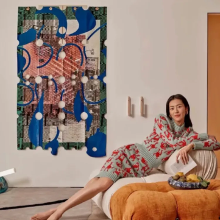 刘雯客厅挂画装饰画立体不规则雕刻肌理画现代餐厅玄关抽象艺术