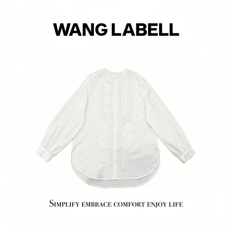 【26SS】|  皓月白蚕丝刺绣衬衣  长袖百搭春季设计感气质衬衫