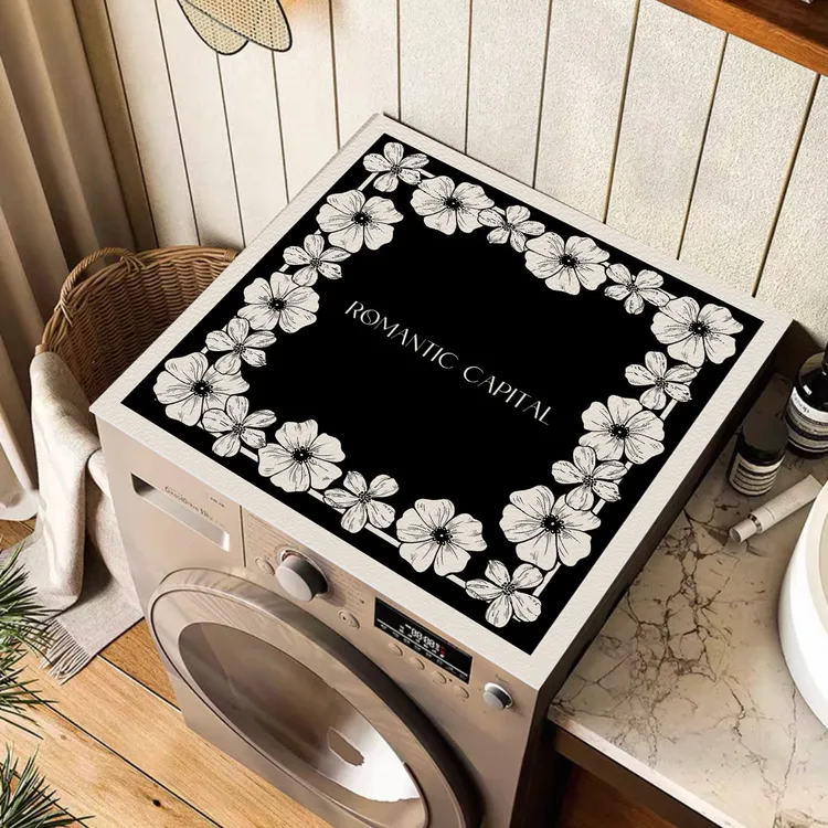 全自动滚筒洗衣机皮革防尘保护盖垫吸水防滑通用简约浴室吸水地垫