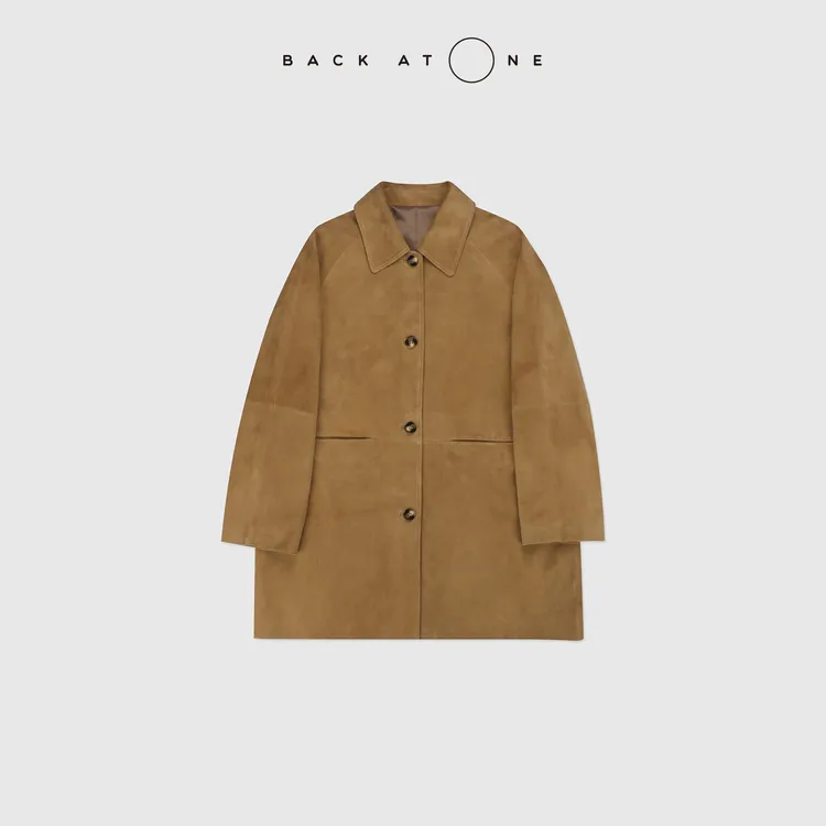 BACKATONE“暖沙”翻领显瘦秋冬百搭驼色外套 BFF-1FC739K-K