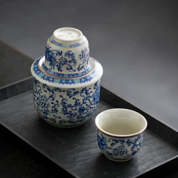 柴烧草木灰温酒器老式温酒壶家用热酒壶三件套黄酒白酒酒具