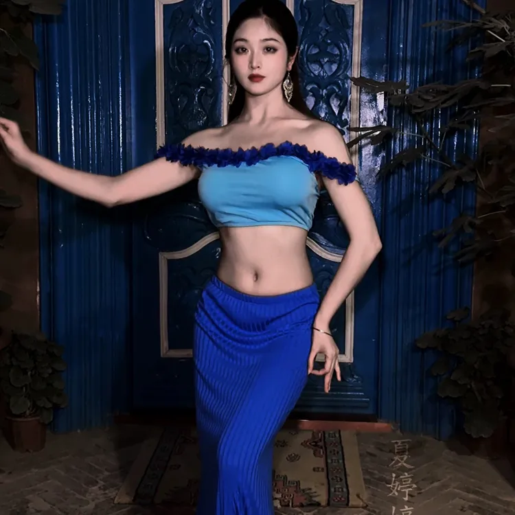 悦梦风璐肚皮舞新款套装演出服班服性感气质练功服显瘦初学仙女