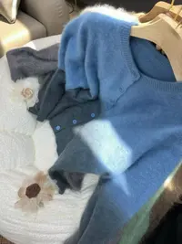 9237三炫新款圆领开衫渐变拉毛上衣