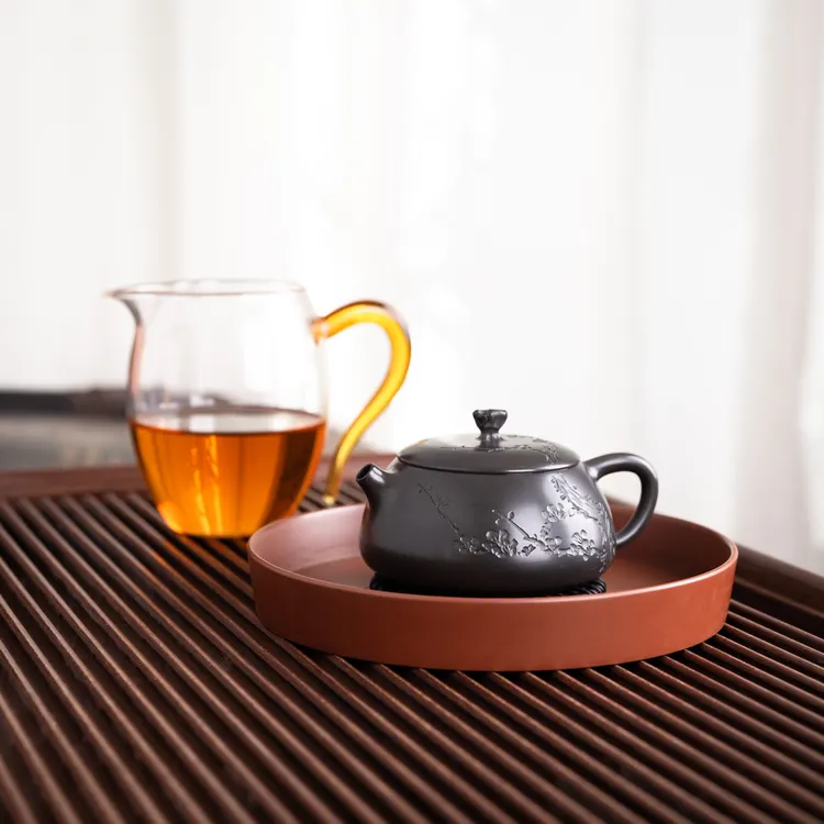 『刘俭梅影壶』坭兴陶茶壶省大暗香疏影复烧名家泡茶送礼约130毫升