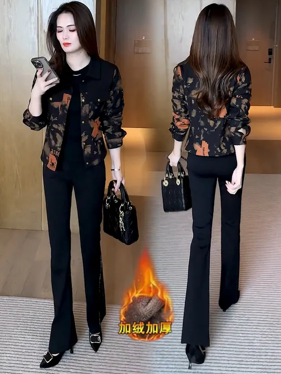 加绒加厚短款外套女2025秋冬新款韩版洋气时尚小个子百搭休闲上衣