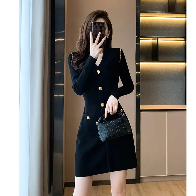 秋季秋冬显瘦气质时尚名媛职业洋气女神范法式小香风连衣裙女中青