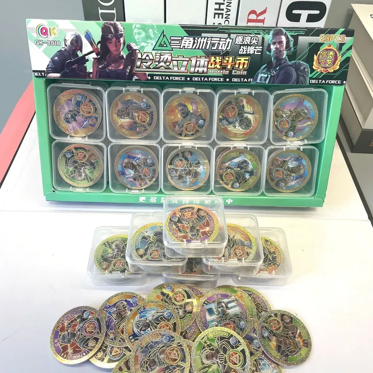 三角洲行动冷烫圆卡加厚塑料防水圆卡学校周边动漫热卖款收藏卡牌
