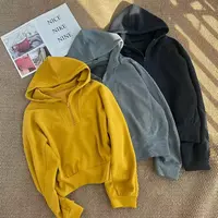 ［家淇定制］新款韩版百搭修身显瘦时尚套头半拉链连帽休闲卫衣6865