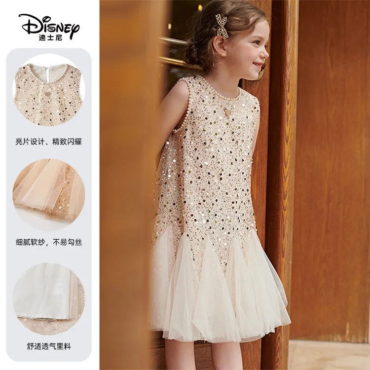 Disney/迪士尼2025夏季宴会童装女童夏装公主裙潮新款连衣裙无袖