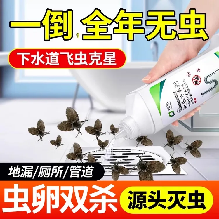 皎洁下水道蛾蚋小飞虫灭杀卫生间厕所管道除虫杀虫剂蜱虫蟑螂家用