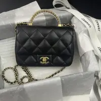 99新 Chanel/香奈儿 多多奢品/香奈儿24s亚克力手柄方胖98新包展