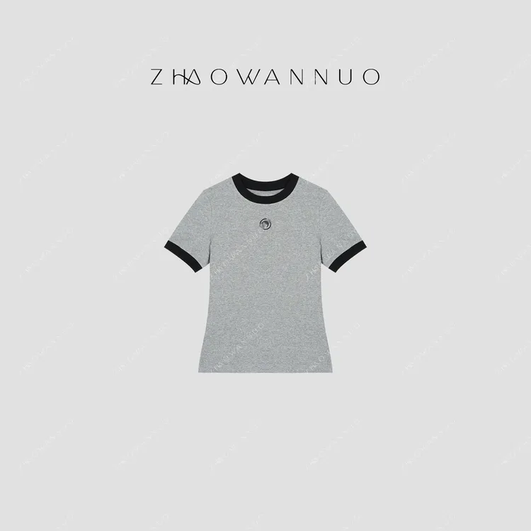 ZHAO WANNUO 丨 25春夏 撞色圆领短袖NC0451