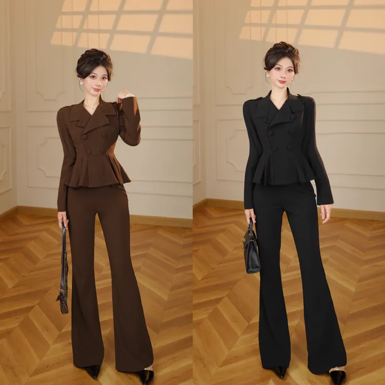【两件套】气质时尚2025春秋新洋气百搭裤子套装LJ0032