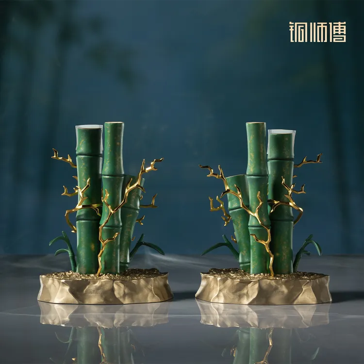铜师傅《凡人动画之金雷竹剑架(一对)》正版授权 凡人修仙传铜摆件