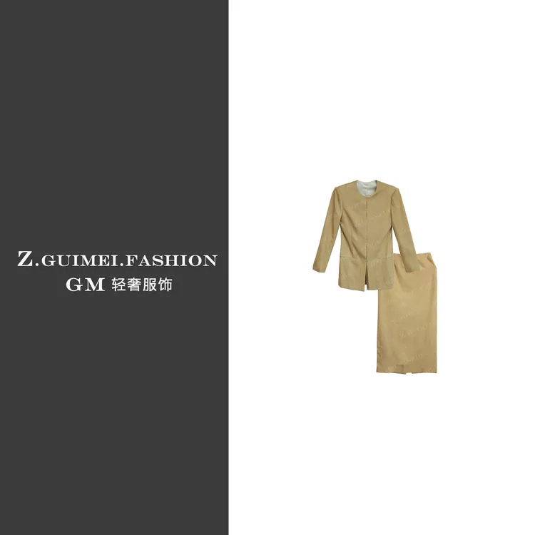 【肆姐高定】设计师款无领西装半裙套装XY2644