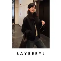 BAYBERYL老贝都市领衔*毛领时髦百搭短秋冬羽绒服YRF5I2403-9/28