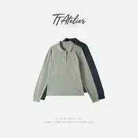 TT设计师【人手一件】日系高级感三角标纯棉POLO衫长袖T恤TT190821