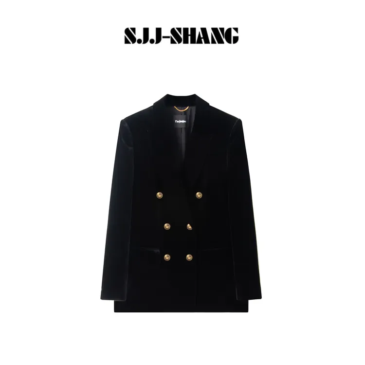 SJJ-SHANG【典藏黑金】真丝丝绒高端线黑金西装外套q135053p
