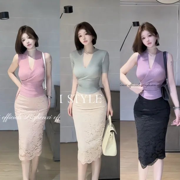 希野逸儿/姐感气质蕾丝肌理感半身裙女2025款纯欲百搭减龄包臀裙