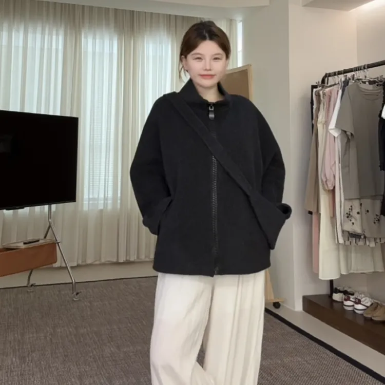 2025新款爆款大码双面羊毛胸包大衣