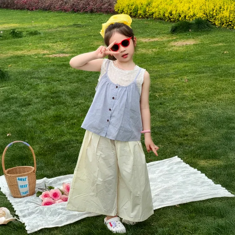 可爱超萌儿童衣服夏装2025新款女孩宝宝洋气时髦套装女童夏季裤子