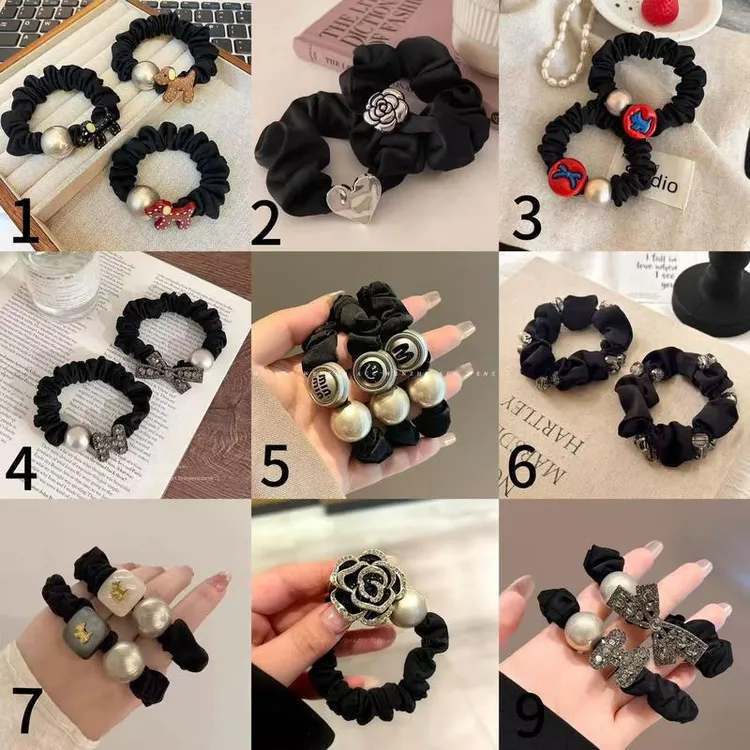 2025年新款珍珠大肠发圈合集高弹力马尾头绳丸子头发绳发饰头饰女