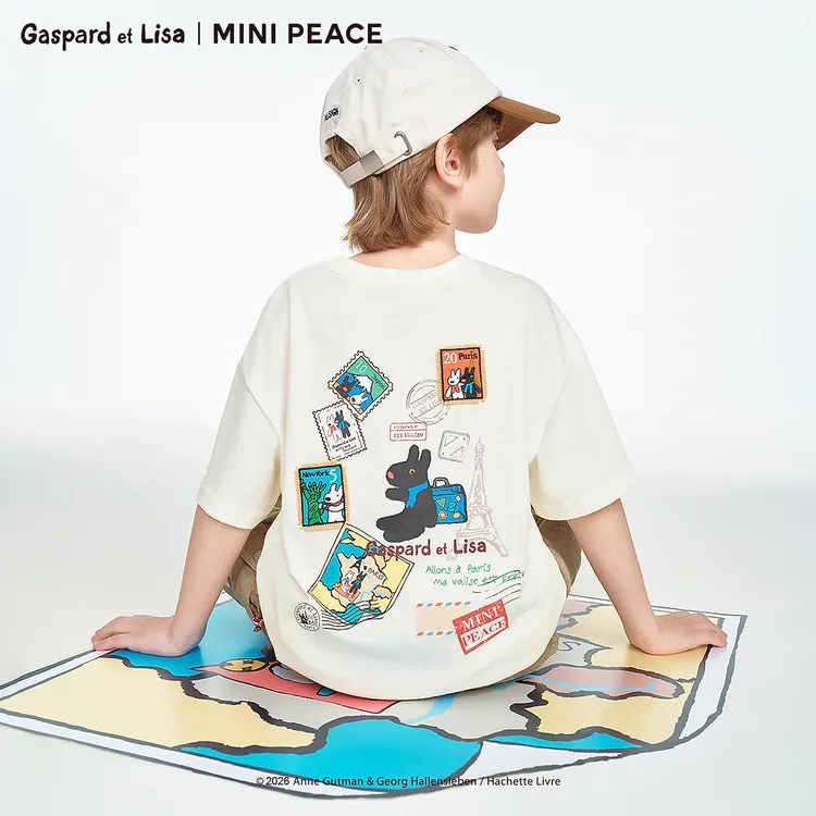 MINIPEACE×卡斯波和丽莎联名太平鸟童装男童短袖T恤夏装简潮背图