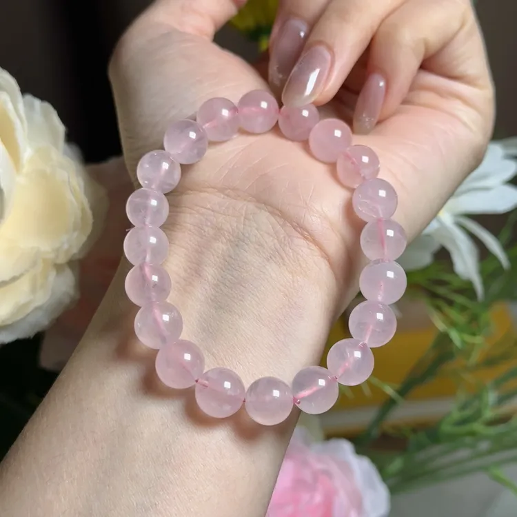 【妙龄少女】天然粉水晶手串情侣款9m+ 配鉴定证书