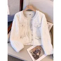 H43秋冬季新款加厚皮毛一体小香风外套