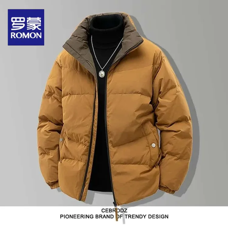 罗蒙男士冬季羽绒服保暖中年商务潮2025冬季鸭绒休闲百搭外套男款