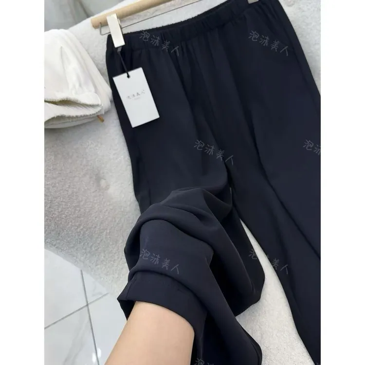 抗皱西装裤」松弛感轻盈透气休闲通勤垂感面膜阔腿裤