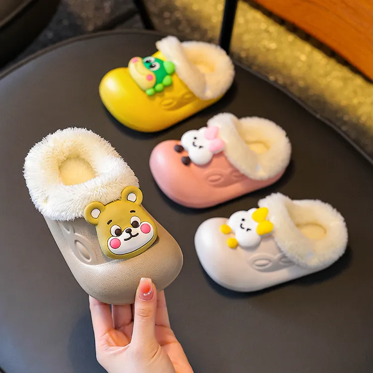 【万人收藏】商超同款亲子冬季防水防滑包跟卡通秋冬婴童拖鞋男女宝宝加绒厚底