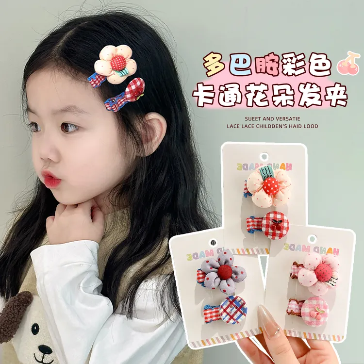 韩版儿童布艺发夹宝宝不伤发卡侧边碎发刘海夹女童胎毛夹可爱边夹