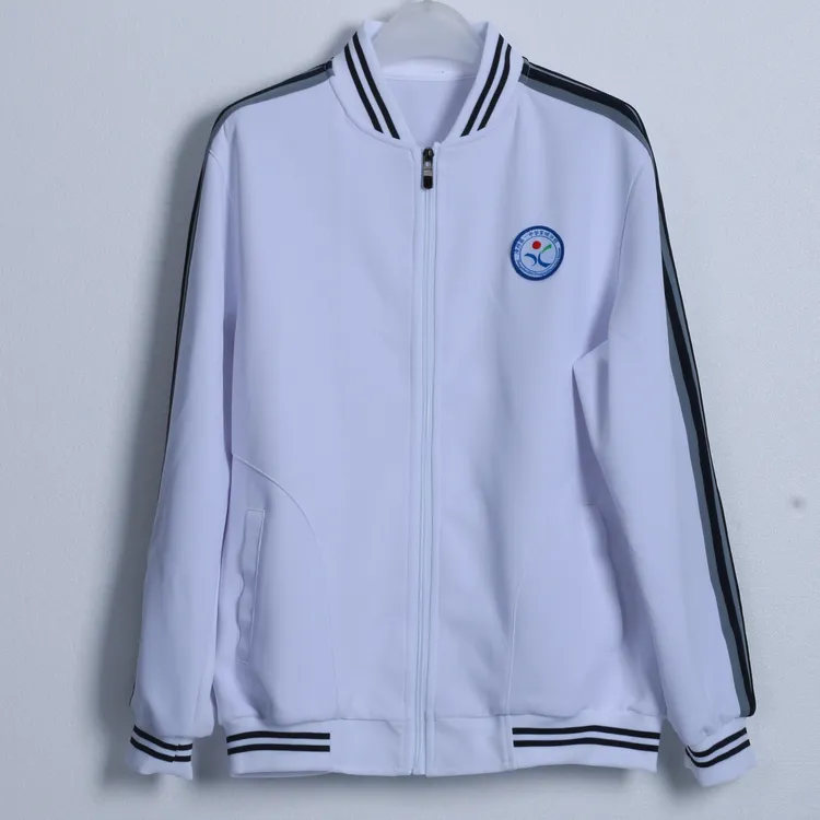 福建省漳州第一中学冬季夏季学校校服短袖白色定制运动学院风翻领