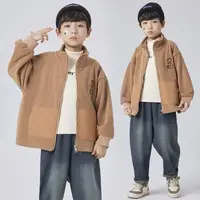 F00449男童春秋冬外套2025年新款秋冬季休闲中大童洋气内胆童装潮