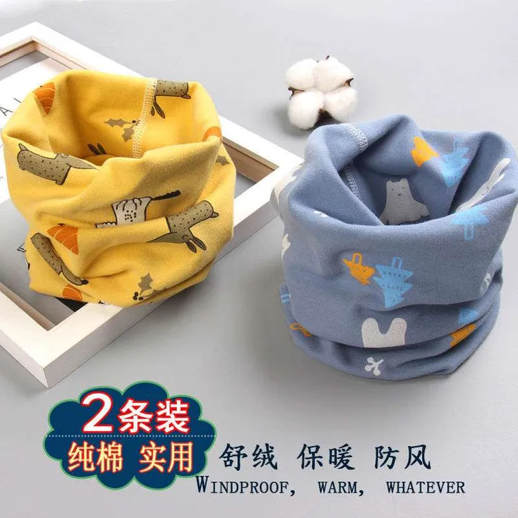 FAVMARTHAA类纯棉宝宝围脖儿童春秋脖套男小孩冬季套头婴儿围巾防