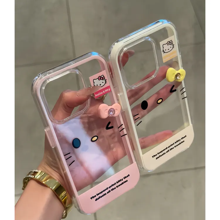 欧克里里标签kitty表情蝴蝶结适用苹果16/15promax手机壳14/13/12