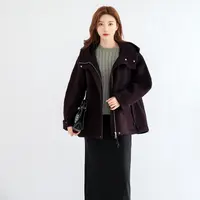 秋季新款100%纯羊毛双面大衣女中长款宽松小个子高端毛呢外套