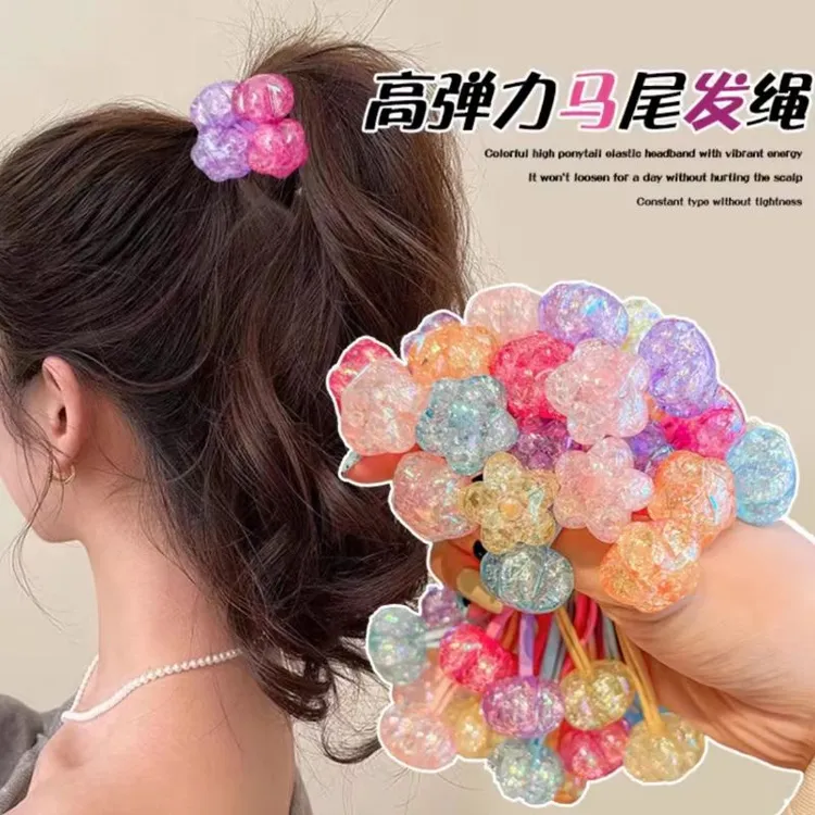 【俏萌宝】日韩发饰头绳彩色高弹力碎冰冰不伤发饰品发绳公主小女孩