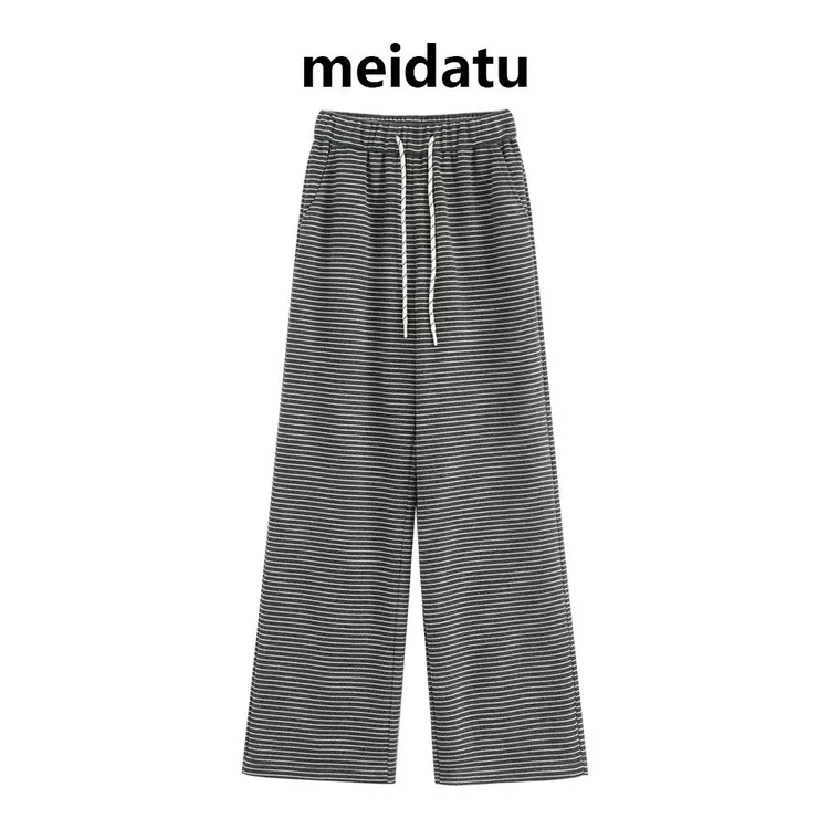 美哒兔（素描裤）慵懒风条纹休闲裤（小个子版）CK2799-25
