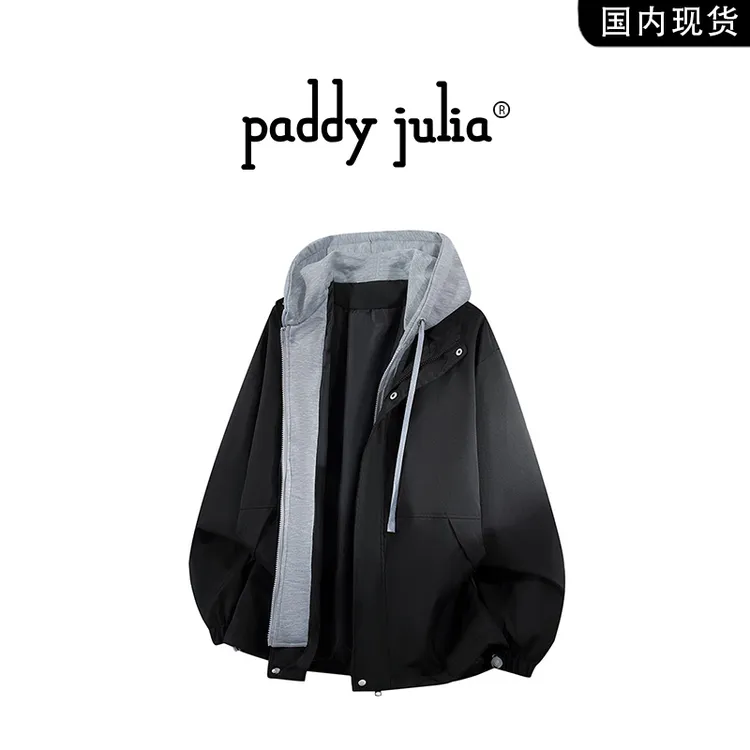  Paddy julia美式长袖夹克男士春秋季纯色休闲潮流高级感衣服外套