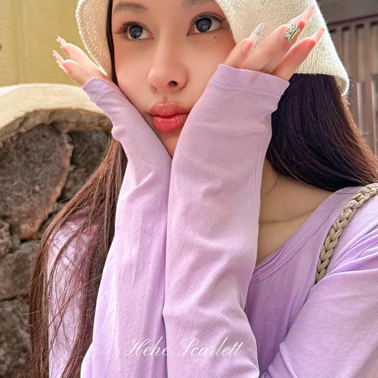 你的呵呵scarlett|春日韩系纯色修身T恤 简约百搭风显瘦打底上衣