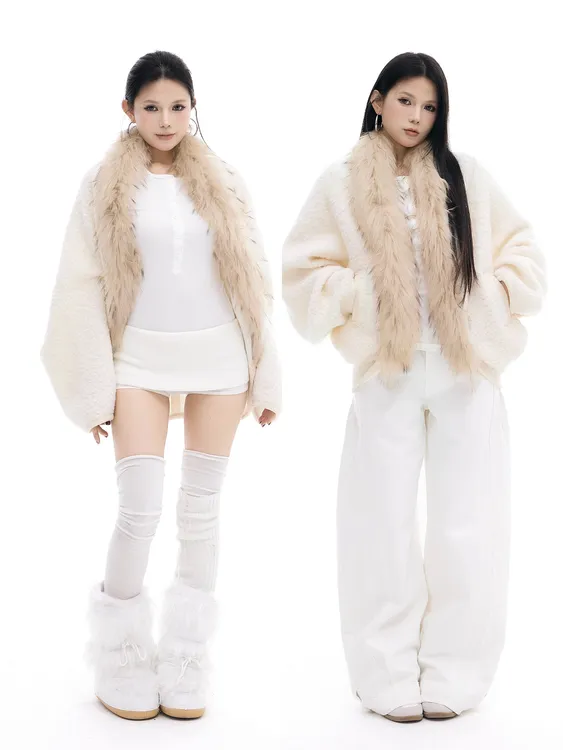 【吉月月】高级感慵懒气质毛呢斗篷开衫宽松蝙蝠袖复古外套