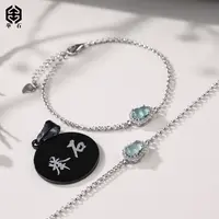 【举石精选】X09-1233-19084翡翠手链（一件/多样性/含镶约9*7*4mm）O